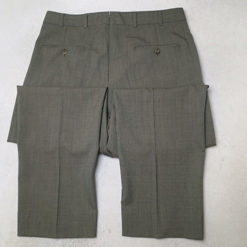Brooks Brothers Pants Men 33x30 Gray Pleated Wool Straight Dress Suit Slacks USA - Picture 6 of 14